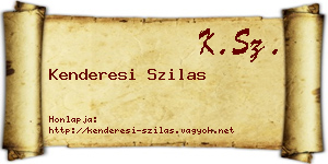 Kenderesi Szilas névjegykártya
